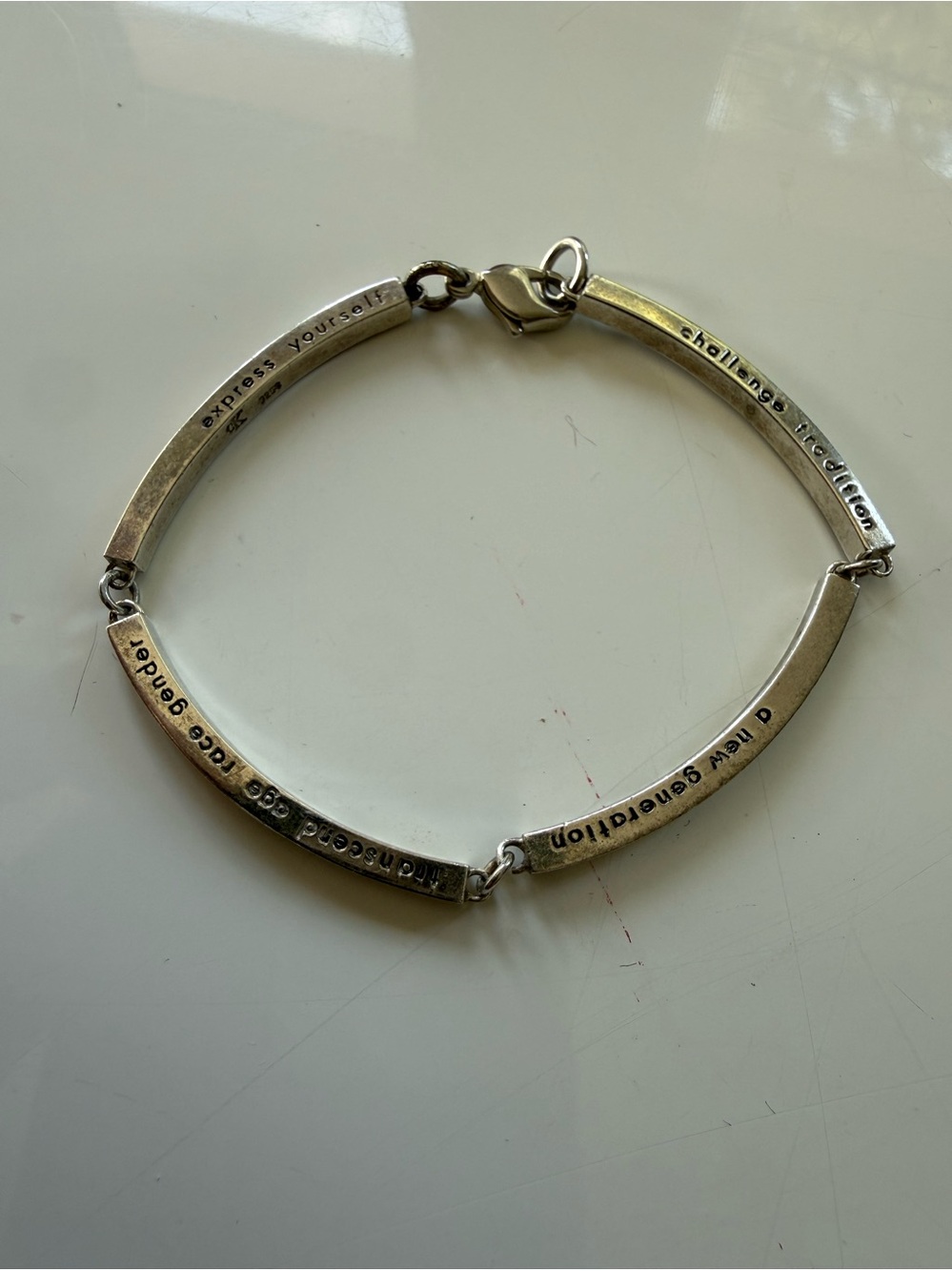 Calvin Klein Sterling silver affirmation bracelet